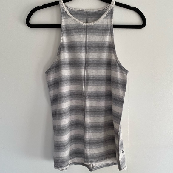 Lululemon grey & white striped tank, size 4 - Picture 1 of 3